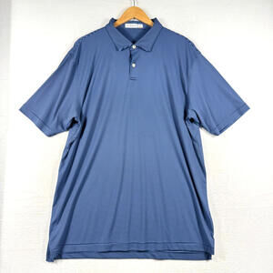 Peter Millar Mens XXL Featherweight UPF 50 Blue Stripe Performance Golf Polo